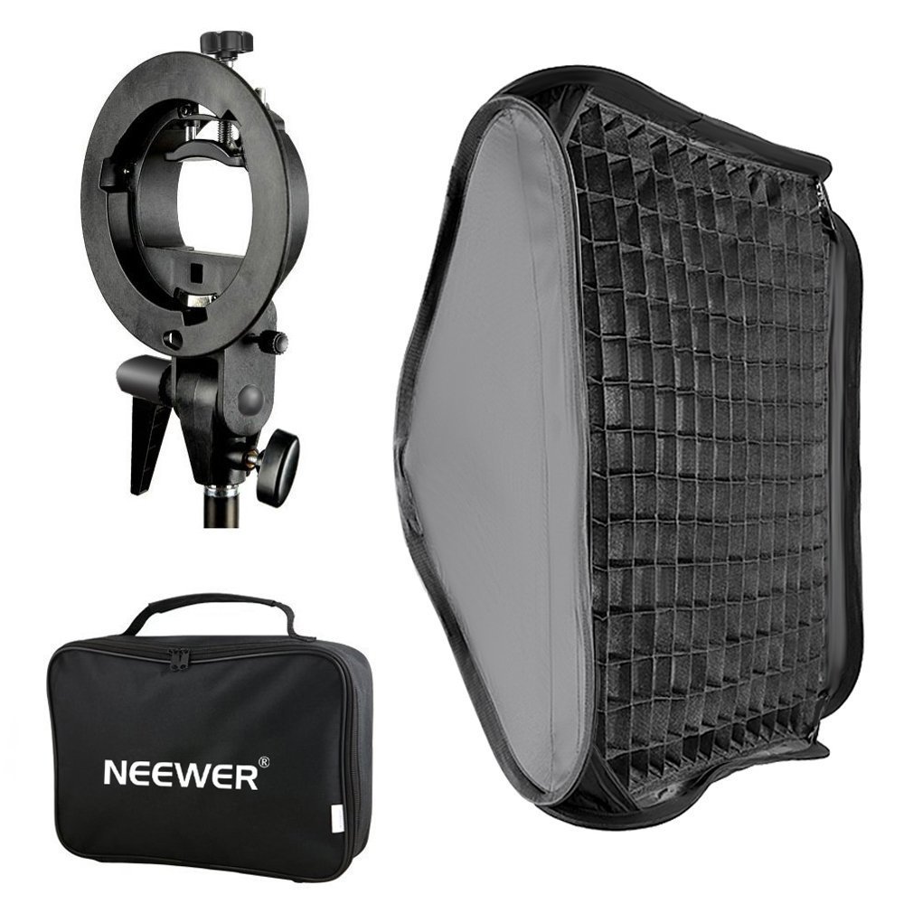 Neewer 16&quot;x16&quot;/40x40cm Bowens Mount Softbox with Grid and S-Type Flash Bracket