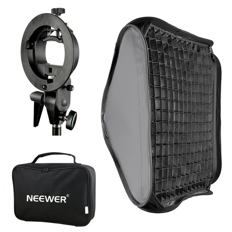 Neewer 16&quot;x16&quot;/40x40cm Bowens Mount Softbox with Grid and S-Type Flash Bracket