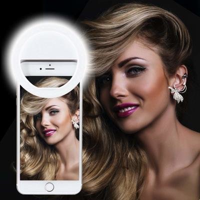 ​Selfie Anillo de luz, recargable y portátil Clip-On selfie Luz de relleno con 36 LED para iPhone/Android Teléfono