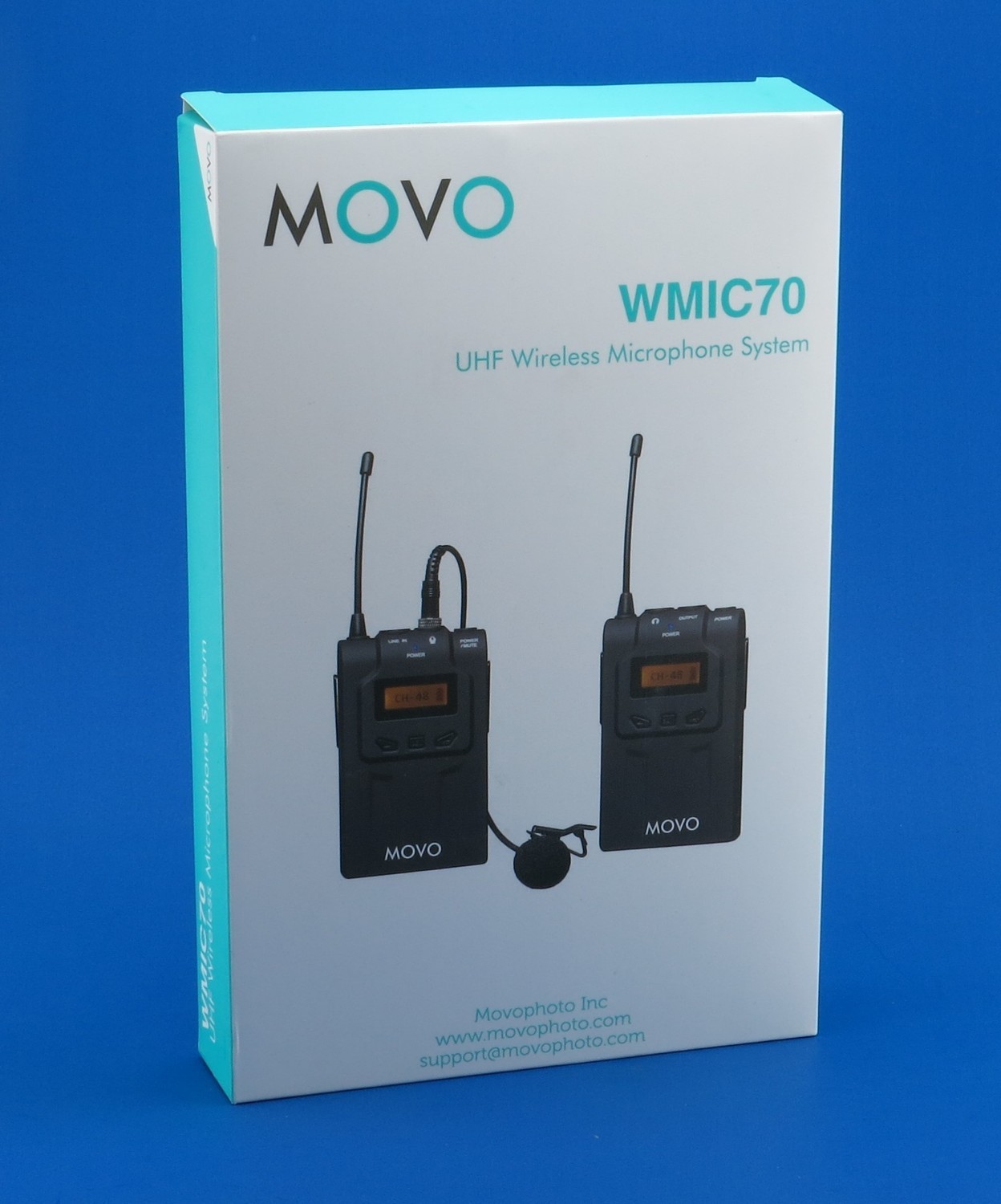 Movo WMIC70 Wireless 48-Channel UHF Lavalier Microphone System with Omni-Lav, Camera Mount &amp; 3.5mm/XLR Outputs (328-foot Range) Detalle ...