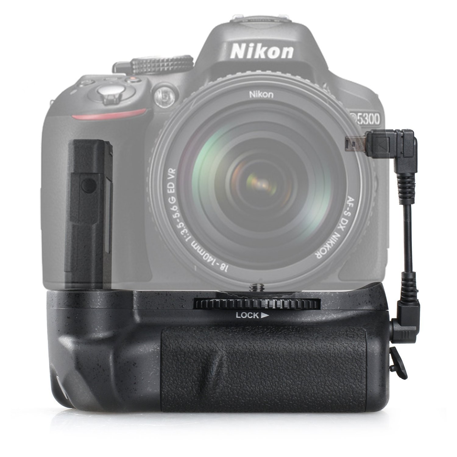 BG-2G Pro Battery Grip for Nikon D5100 D5200 D5300 DSLR Camera Compatible with EN-EL14 Batteries