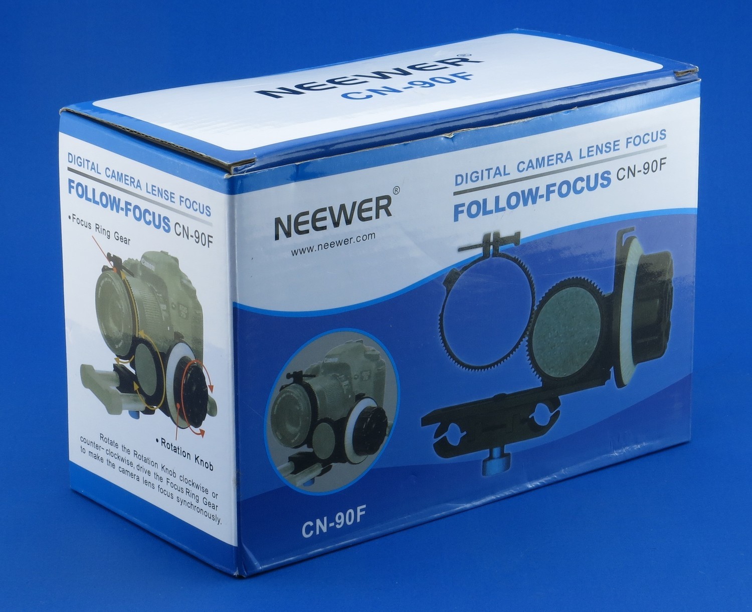 Neewer® Follow Focus CN-90F with Gear Ring Belt for DSLR Cameras of 65mm-103mm Lens Diameter Such as Nikon,Canon,Sony DV/Camcorder/Film/Video Cameras,Fits 15mm Rod Mounts,Shoulder Supports