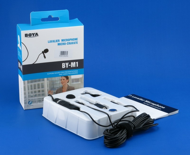 Lavalier microphone Boya. Cable 6 m, amplificado