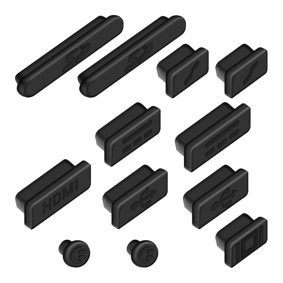 kwmobile Anti-dust protection set for Apple MacBook Pro 13&quot; 15&quot; Retina / Air 11&quot; 13&quot;(from mid 2011) in black