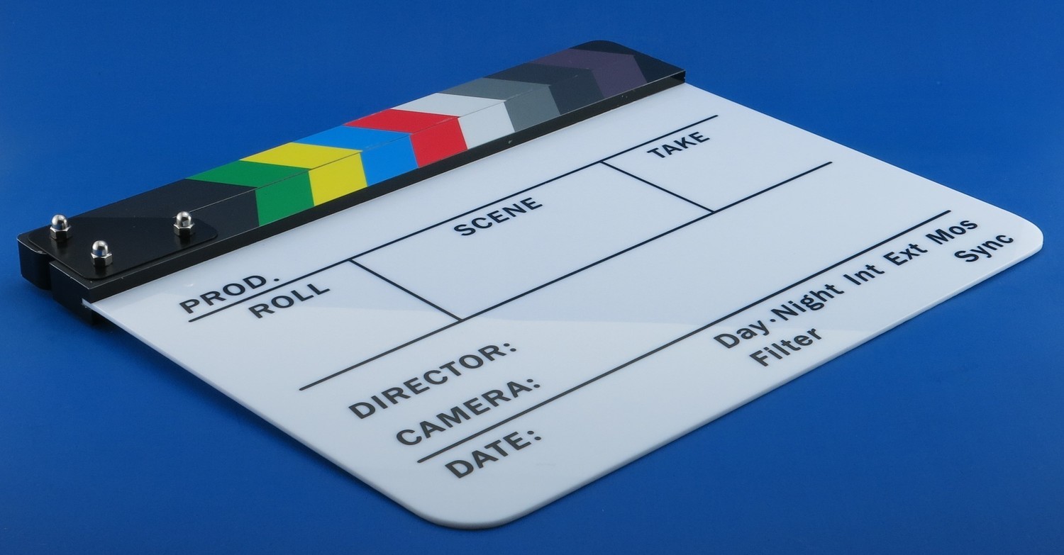 Neewer Acrylic Plastic 20x25cm Dry Erase Director&#39;s Film Clapboard Cut Action Scene Clapper Board Slate with Color Sticks