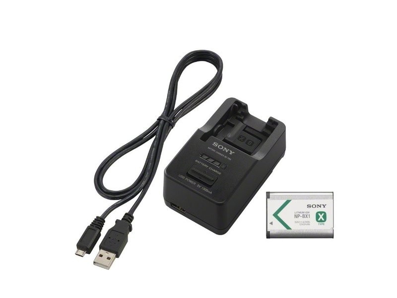 Sony ACCTRBX Battery Charger, Battery and USB Cable (Black)
