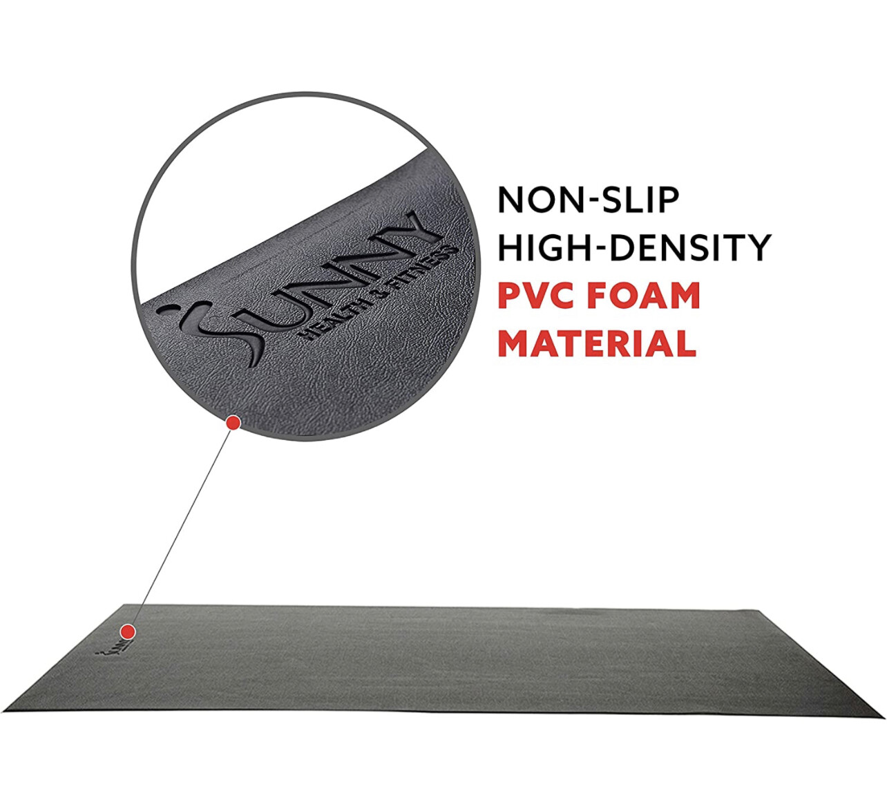 Sunny Health &amp; Fitness Home Gym Alfombra protectora de espuma de suelo para ejercicio 200x90cm