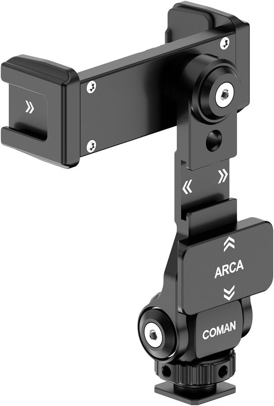 Soporte de trípode de metal para teléfono, soporte con 3 zapatas frías y puerto Arca, adaptador universal de montaje para smartphone, gira 360° y soporte de abrazadera ajustable para teléfono celular Soporte de trípode de metal para teléfono, soporte con 3 zapatas frías y puerto Arca, adaptador universal de montaje para smartphone, gira 360° y soporte de abrazadera ajustable para teléfono celular