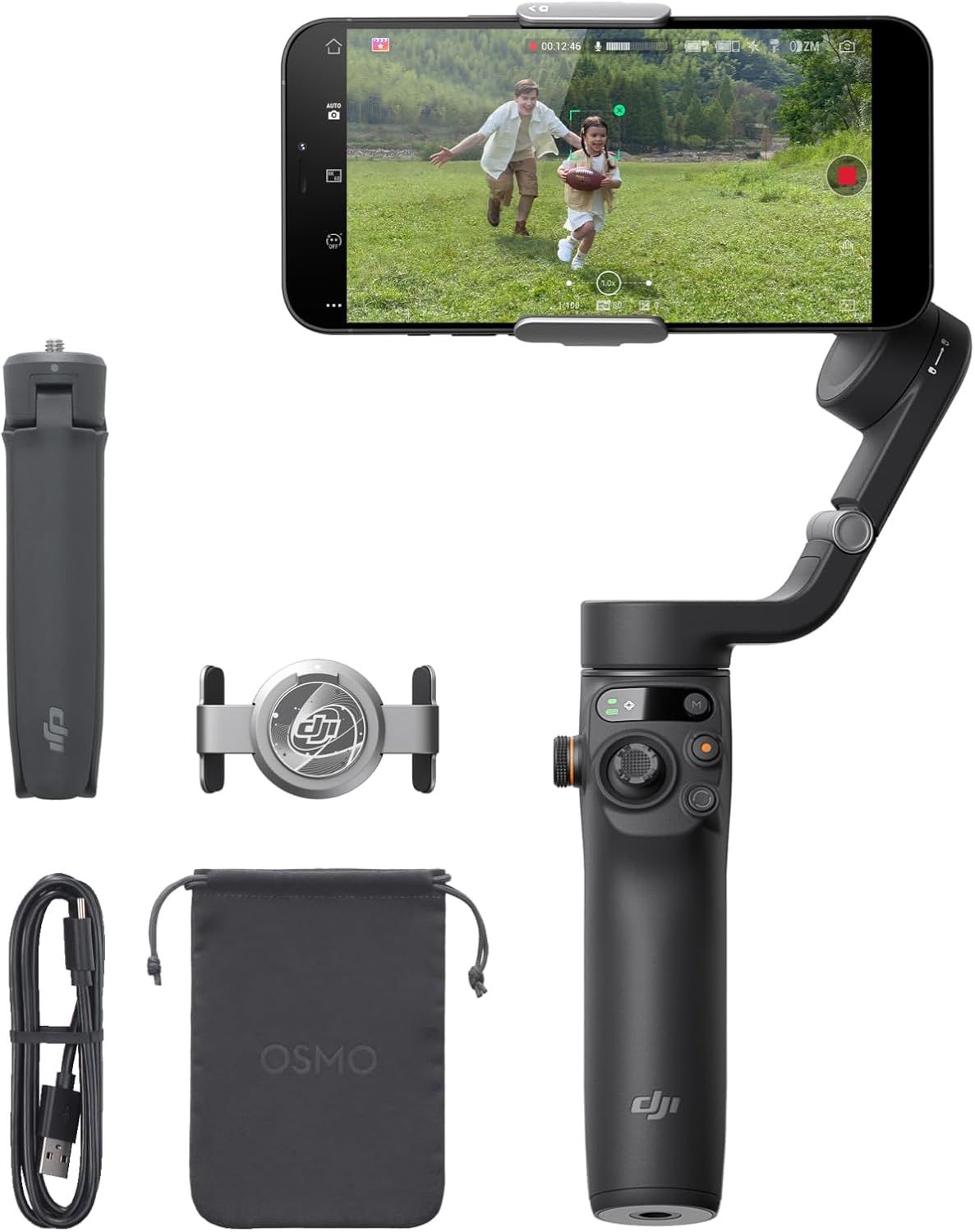 DJI Osmo Mobile 6 - Estabilizador de cardán para teléfono inteligente, cardán de 3 ejes, barra de extensión integrada, portátil y plegable, cardán Android y iPhone con ShotGuides. Usado como nuevo