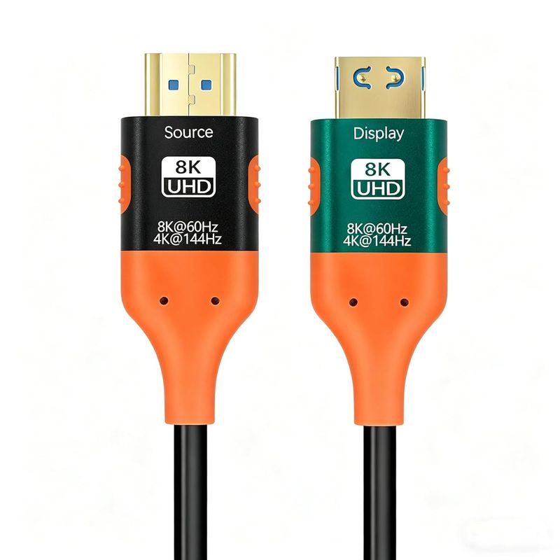 Cable HDMI de fibra 8K de 50 pies (49.2 ft), HDMI de ultra alta velocidad 2.1, HDR, cable HDMI óptico unidireccional, larga distancia sin pérdida de señal para TV, PS5, Xbox