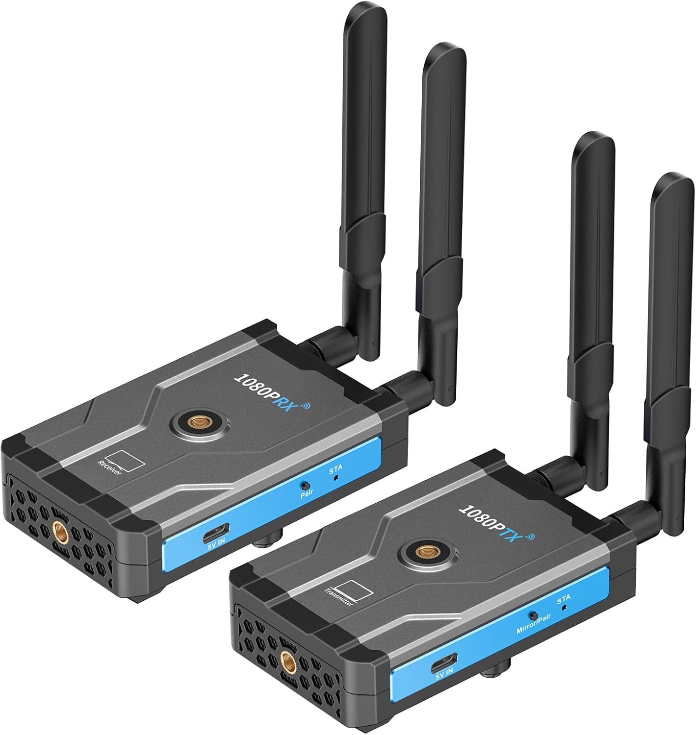Transmisor y receptor HDMI inalámbrico, 1640 pies/1,640.4 ft, decodificación 4K 1080P a 60Hz de doble banda 2.4G/5G, extensor inalámbrico HDMI, Plug and Play, portátil para oficina, cine