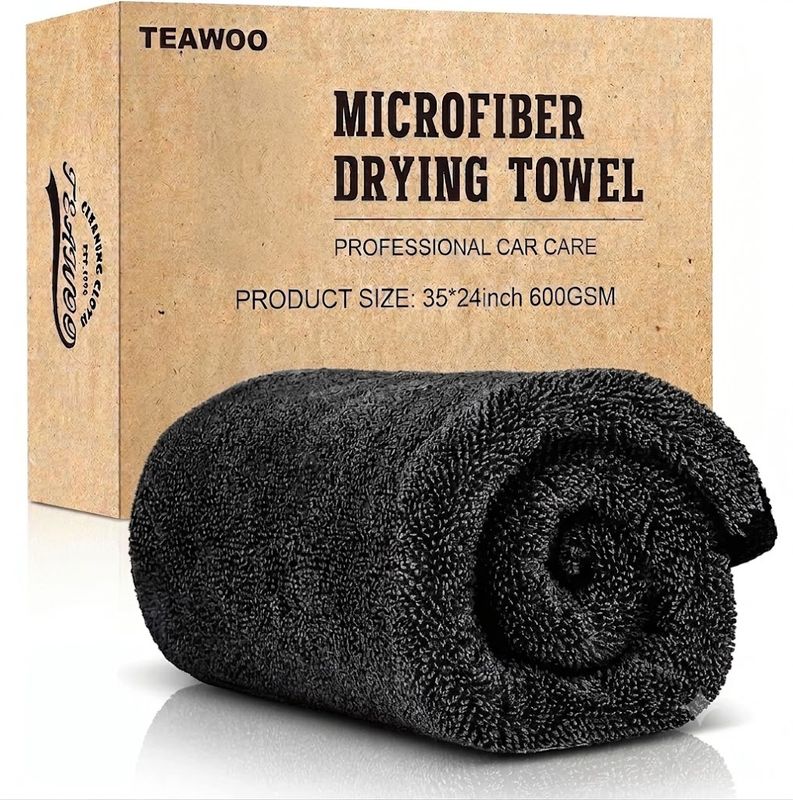 TEAWOO microfibra para automóviles (24" x 35"), toalla de secado de automóvil extra grande súper absorbente, toalla de secado para automóviles y camiones