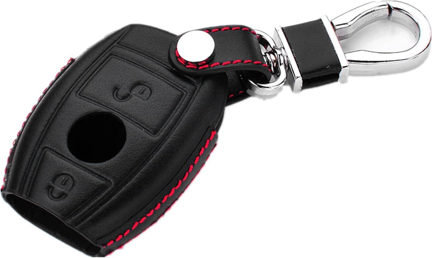 Funda para llavero de cuero genuino para Mercedes-Benz Clase A B C E S G M V Clase CLA CLS GLA GLC GLE GLK GL GLS SL SLK SLC Viano