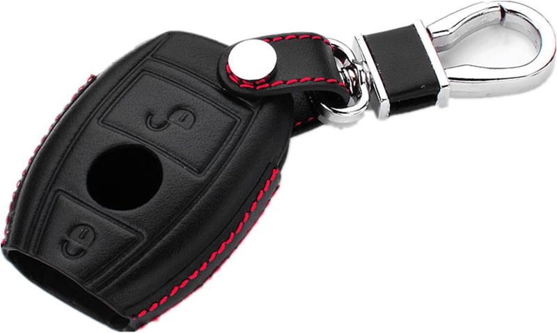 Funda para llavero de cuero genuino para Mercedes-Benz Clase A B C E S G M V Clase CLA CLS GLA GLC GLE GLK GL GLS SL SLK SLC Viano