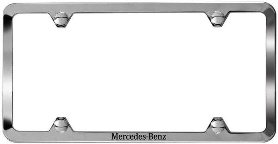 Mercedes Benz Auténtico Q-6-88-0124 - Marco de línea delgada, acero inoxidable pulido
