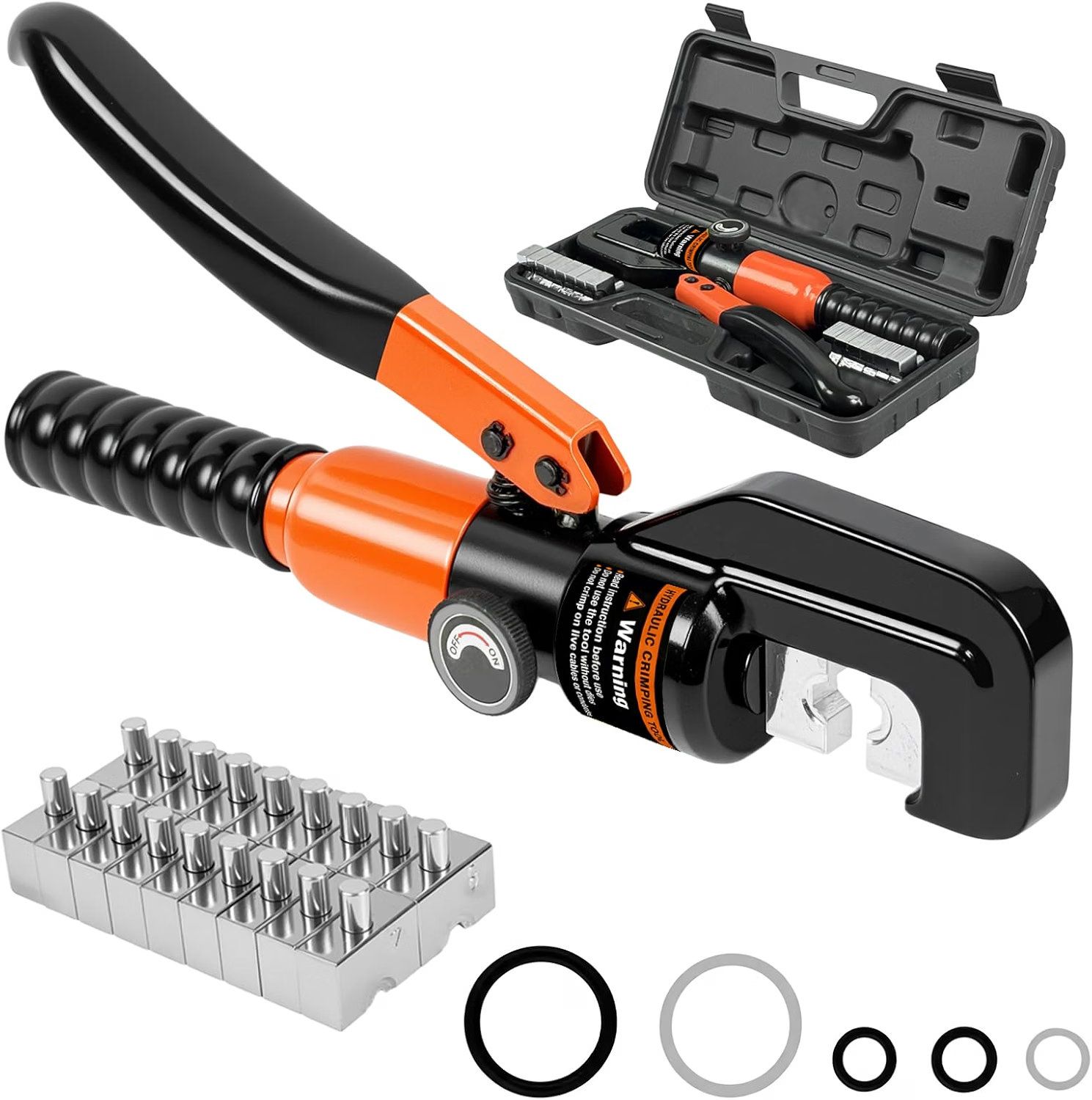 Kit de herramientas de prensado hidráulico, herramienta de prensado hidráulica, cable de batería, herramienta de prensado de alambre para 12AWG-2/0 AWG de cobre, aluminio, acero inoxidable