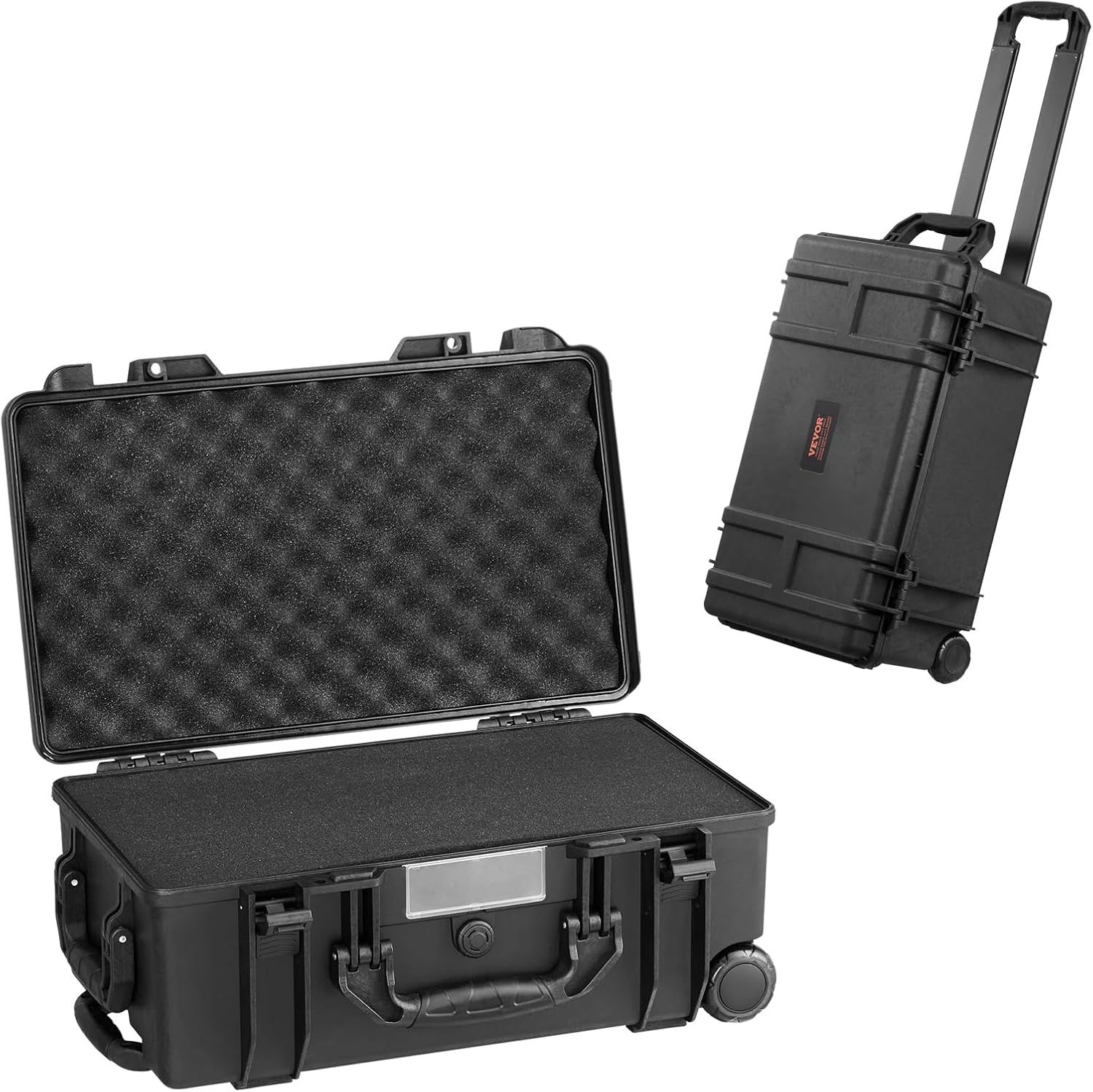 VEVOR Funda rígida resistente a la intemperie, caja protectora seca resistente con espuma precortada, ruedas y mango retráctil para viajes, caza, militar, táctico, funda impermeable IP67 para cámaras