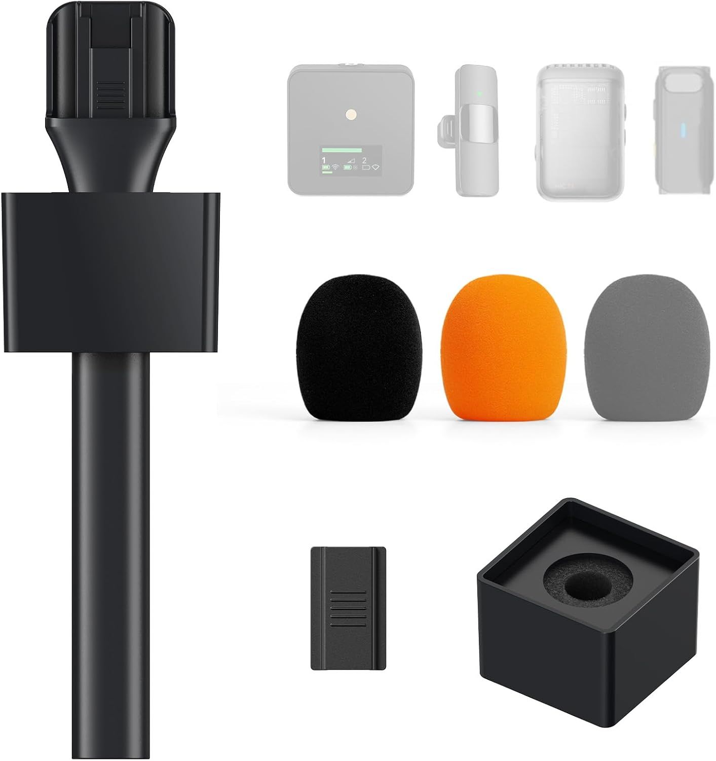 Adaptador de mano para micrófono inalámbrico y micrófono de solapa