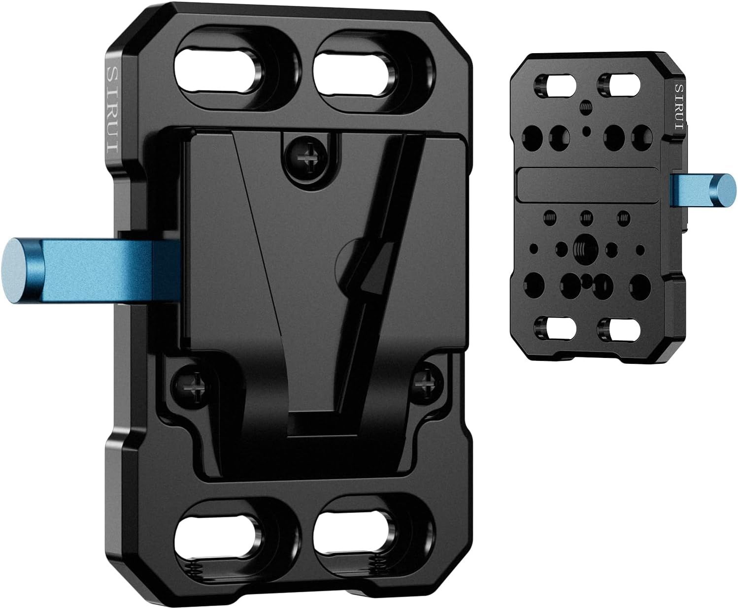 Sirui Mini placa de batería de montaje en V, adaptador de montaje en V pequeño con roscas múltiples de 1/4", 3/8", M4 y M3, SC-VM-B