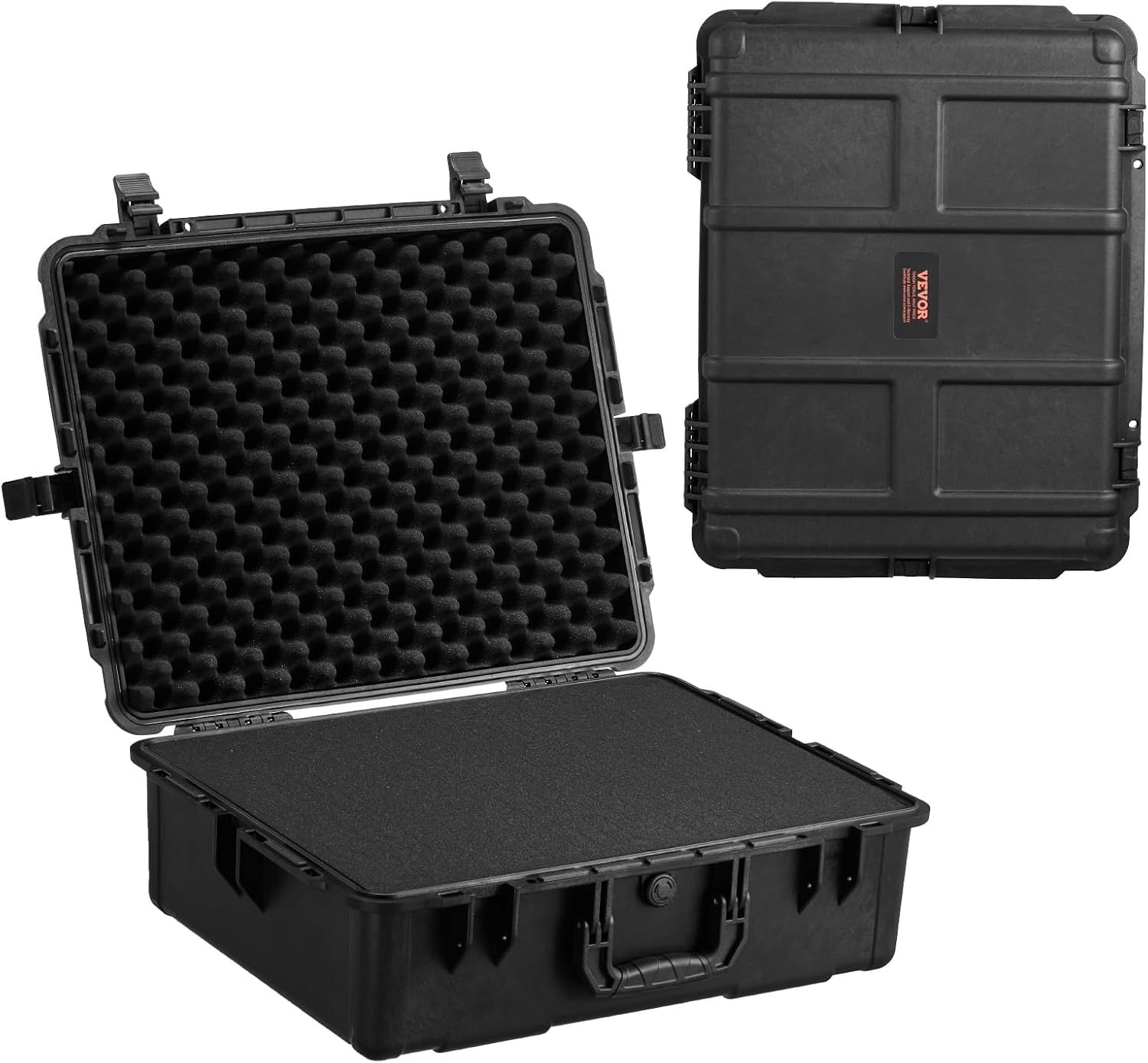 VEVOR Funda rígida resistente a la intemperie, caja protectora seca resistente con espuma precortada y asas retráctiles para viajes, caza, militares, tácticas, funda impermeable IP67 para cámaras (24.