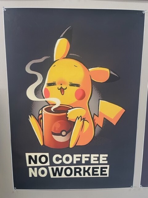 Canvas Print Pikachu Coffee