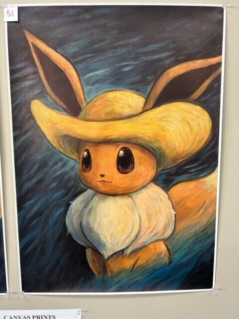 Pokemon Canvas Print 51 Van Gogh Eevee