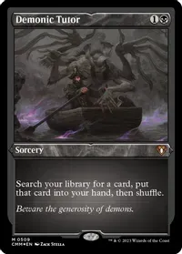 Magic the Gathering Demonic Tutor Foil Etched #509