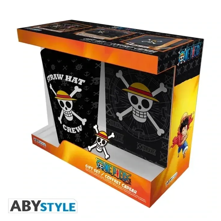 One Piece Skull Glass, Pin &amp; Notebook Gift Set