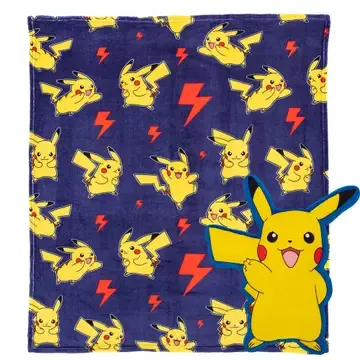 Pokemon Pikachu Character &amp; Silk Throw Set