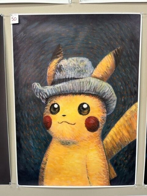 Pokemon Canvas Print 50 Van Gogh Pikachu