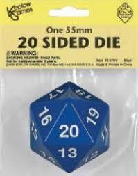 Koplow 20 Sided Die 55mm Blue