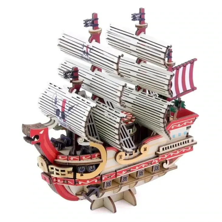One Piece Red Force Ship Model Wooden 3D