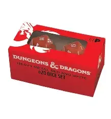Dungeons and Dragons Heavy Metal D20 Dice Set Red and White