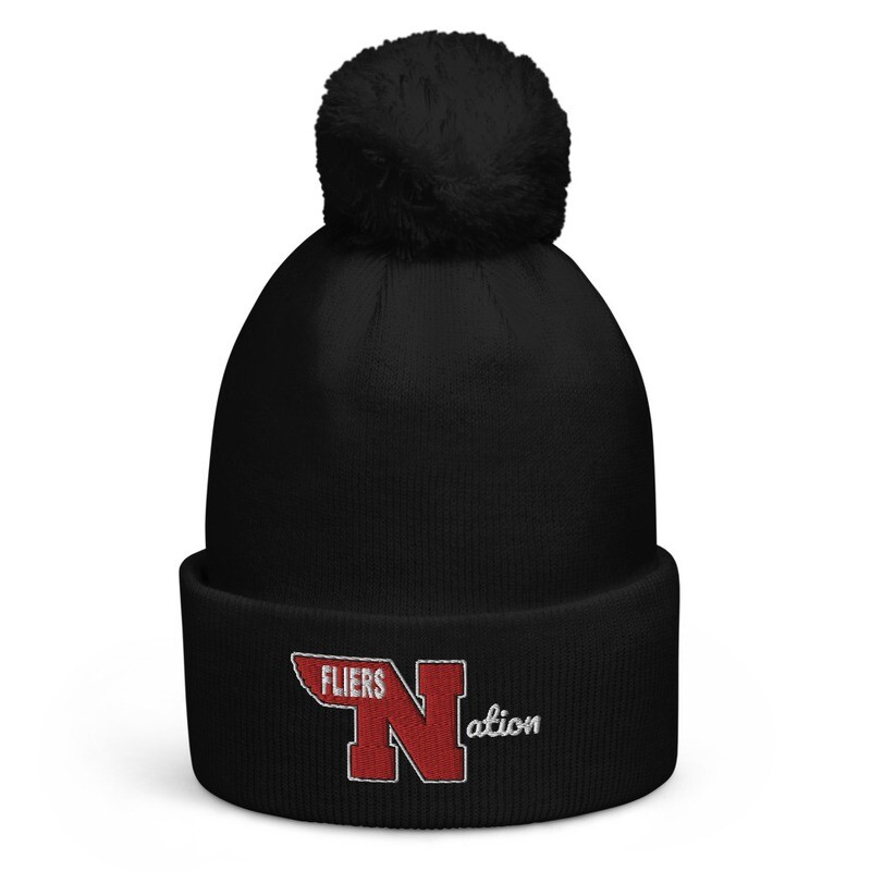 Flier Nation Red Unisex Pom beanie