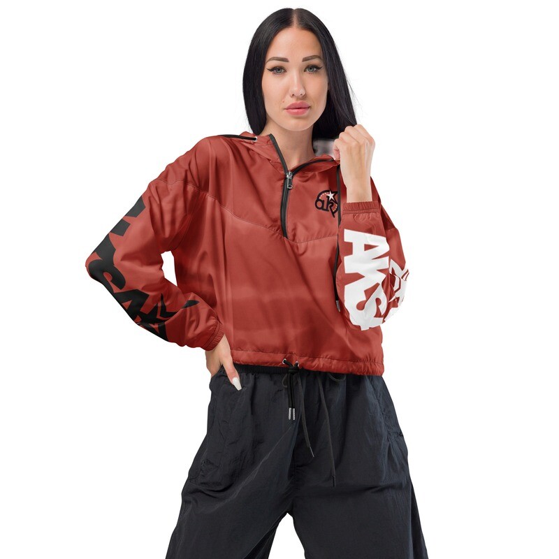 AKSA Women’s cropped windbreaker Faded Red