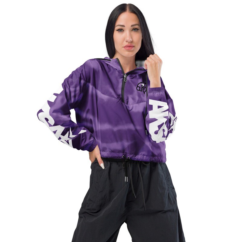 AKSA Women’s cropped windbreaker Purple