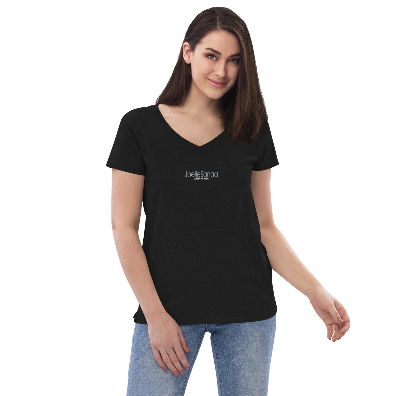 JS Women’s V-neck Black T-shirt