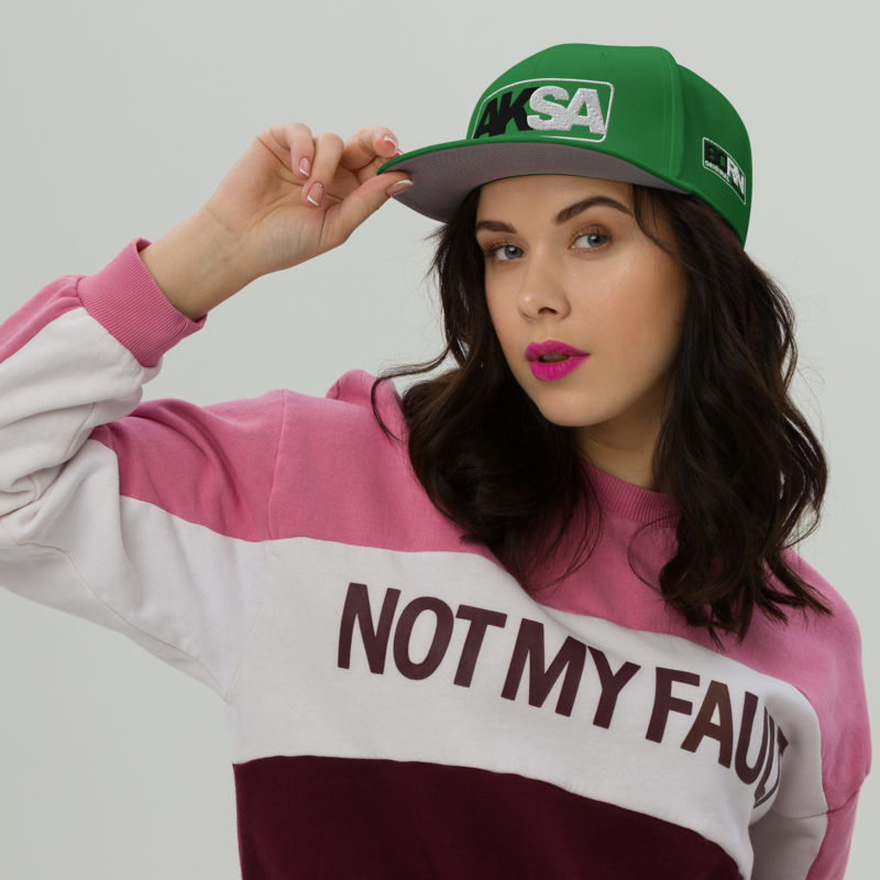 AKSA BORN Green Snapbacks
