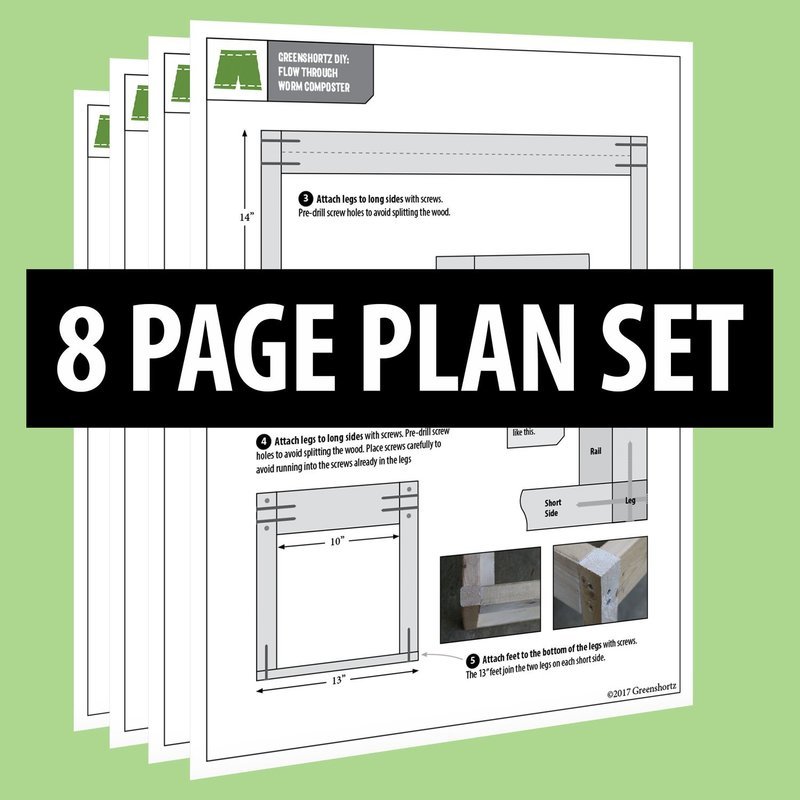 Flow Thru Worm Composter Plan Set [PDF]