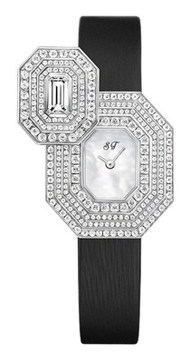 Ladies Rotor Cover Hexagon Moissanite Watch