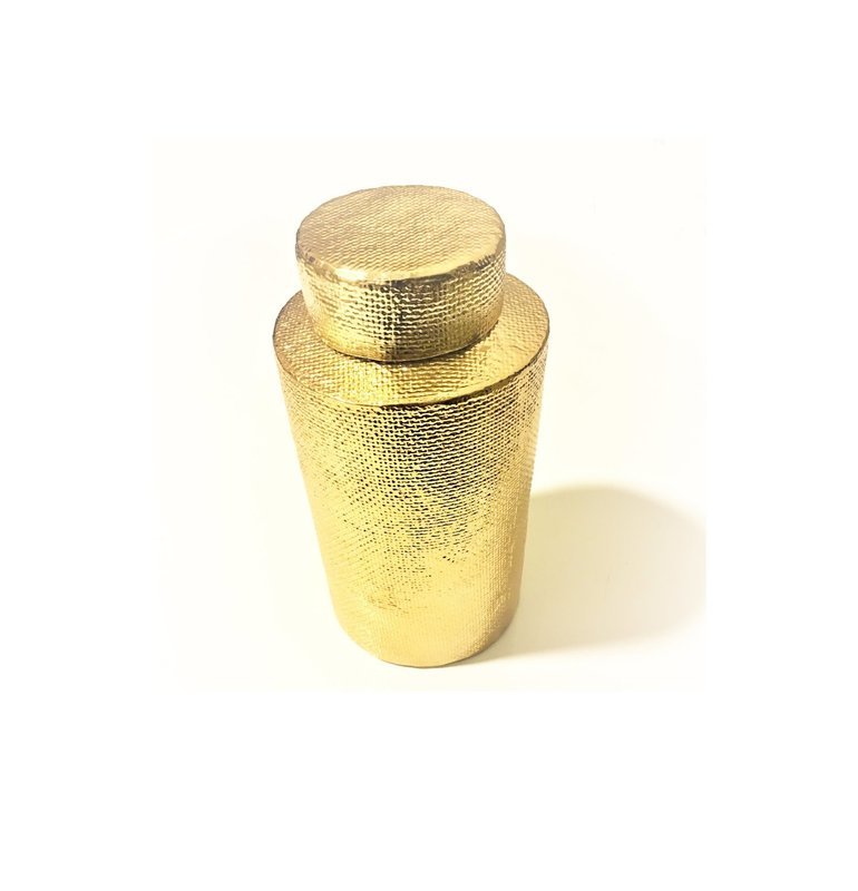 Gold Vase mit Deckel