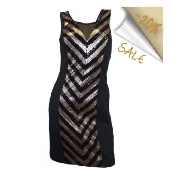 Schwarzes Pailletten Kleid