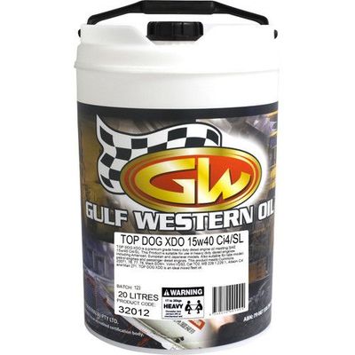 Gulf Western Top Dog XDO 15w40 Ci4 20L — Wades Distributors In Garbutt, QLD