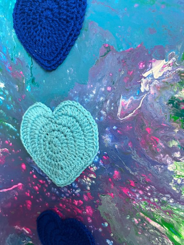 Acrylbild 70x50cm Acrylpouring Farbverlauf Blau Magenta Grün