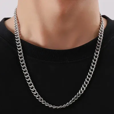 Stainless steel silver chain 55cm
