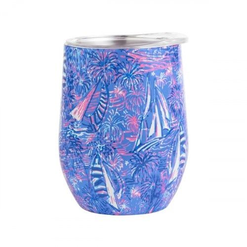 INSULATED STEMLESS WINE TUMBLER BY LILLY PULITZER, IT&#39;S A SAILABRATION