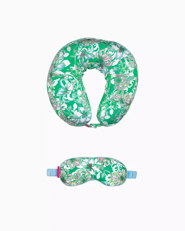 NECK PILLOW AND EYE MASK SET BY LILLY PULITZER