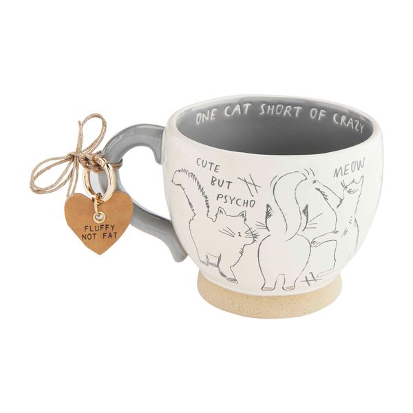 ONE CAT SHORT COFFEE MUG BY MUD PIE