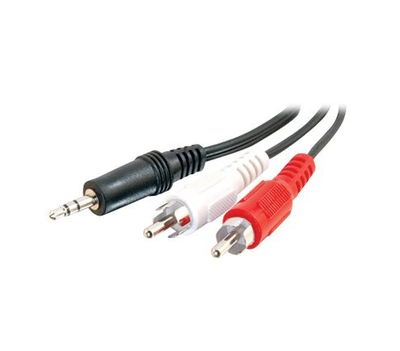 STEREO AUDIO Y-CABLE 3.5MM (M) TO 2 RCA (M) 6FT