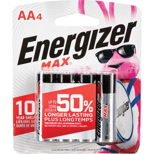 ENERGIZER MAX AA BATTERIES 4 PACK